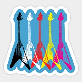 Guitar Iconic Rock Style Design Sticker